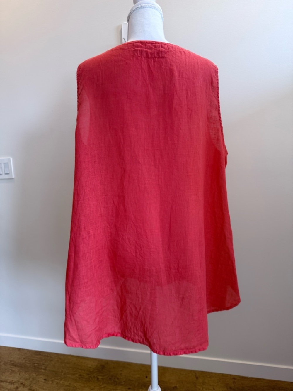 Grizas Sleeveless 100% Linen Top size 2XL Lagenlook Artsy Summer Closet Staple - Picture 4 of 7